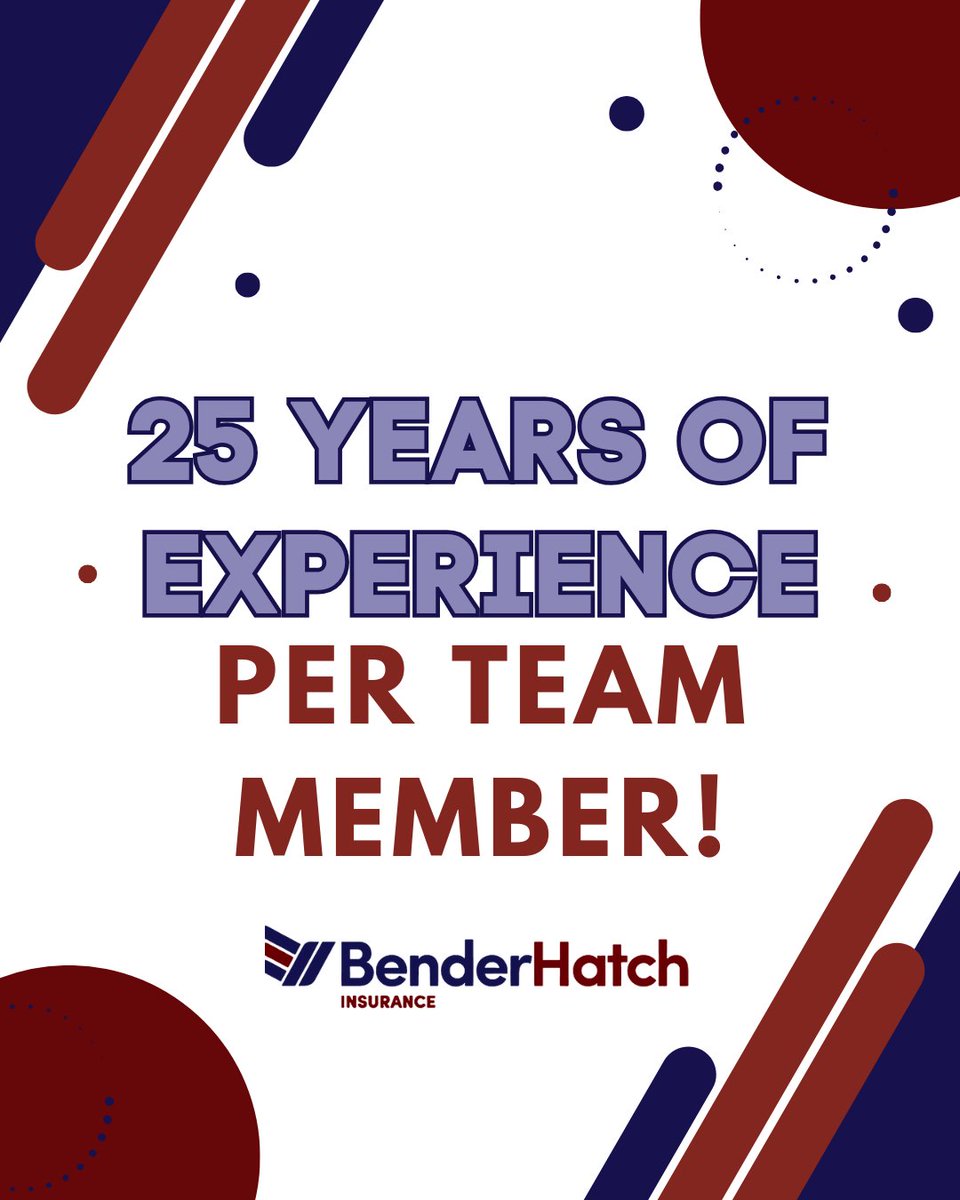 bender_hatch's tweet image. Our team brings together 855 years of combined insurance experience — and an average of 25 years per team member! That’s decades of knowledge working for you, every day. #InsuranceExperts #HereForYou #TrustedTeam