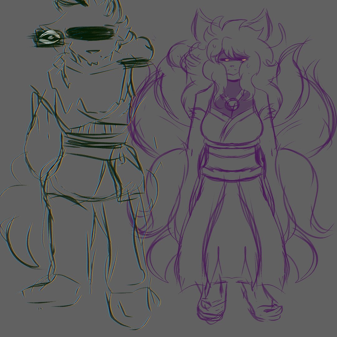 Man, i love bad ending au TwT

Maybe I like bad ending au too much, idk, The point is they look cooler in the bad ending than in the good ending TwT

Btw, the green one is <a href="/MOLDYismold/">🟢MOLDY🟩</a>

#fursona