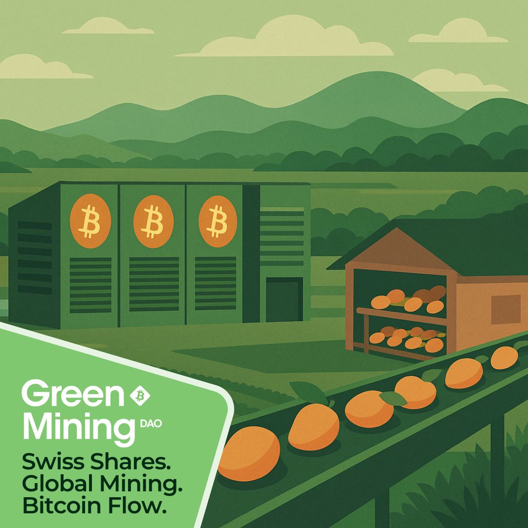 Greenminingdao's tweet image. 🔍  Bitcoin Mining for Long-Term Value

Our investors co-own real mining infrastructure with @Greenminingdao tokenized shares, backed by Swiss law. They earn success based payouts in Bitcoin¹ and help shape the future of the operation — no cloud contracts, no middlemen.

What…