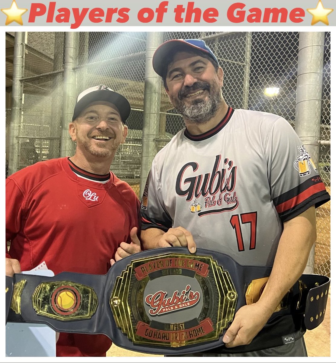 Monday night <a href="/Markgubicza/">Mark Gubicza</a> Pals &amp; Gals came out swinging with🔥&amp; won a close one. Fueling that🔥&amp; leading the way was ALL⭐️Kristie who was 6/6 w 5 RBIs &amp; protected 1st base, along w ALL⭐️s Brian &amp; Jeff who were both 6/6 &amp; lights out in LF &amp; on the mound! LFG🇺🇸🏟️🥎💪🏼🍺
