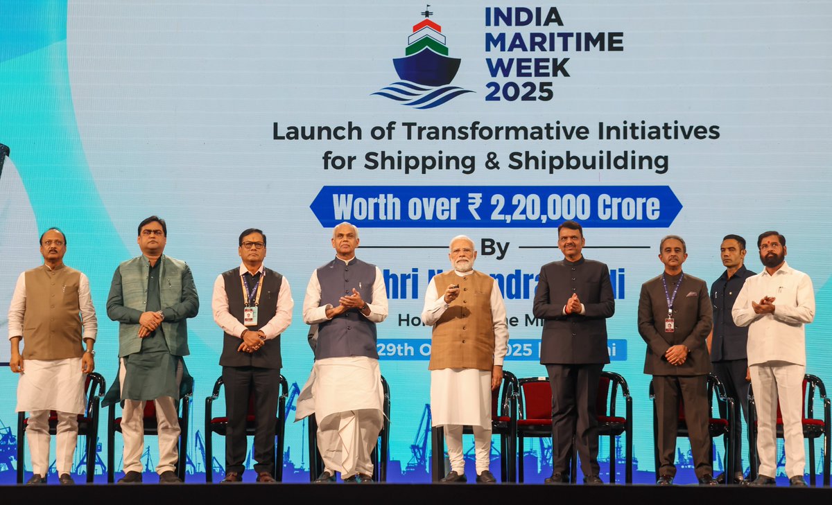Devendra Fadnavis (@dev_fadnavis) on Twitter photo Attended the launch of various initiatives of shipping and shipbuilding at the hands of Hon PM Narendra Modi Ji at the 'Maritime Leaders Conclave' under India Maritime Week 2025: 
✅Shipping Corporation of India's long-term business plan, 2047. This involves the acquisition of Attended the launch of various initiatives of shipping and shipbuilding at the hands of Hon PM Narendra Modi Ji at the 'Maritime Leaders Conclave' under India Maritime Week 2025: 
✅Shipping Corporation of India's long-term business plan, 2047. This involves the acquisition of