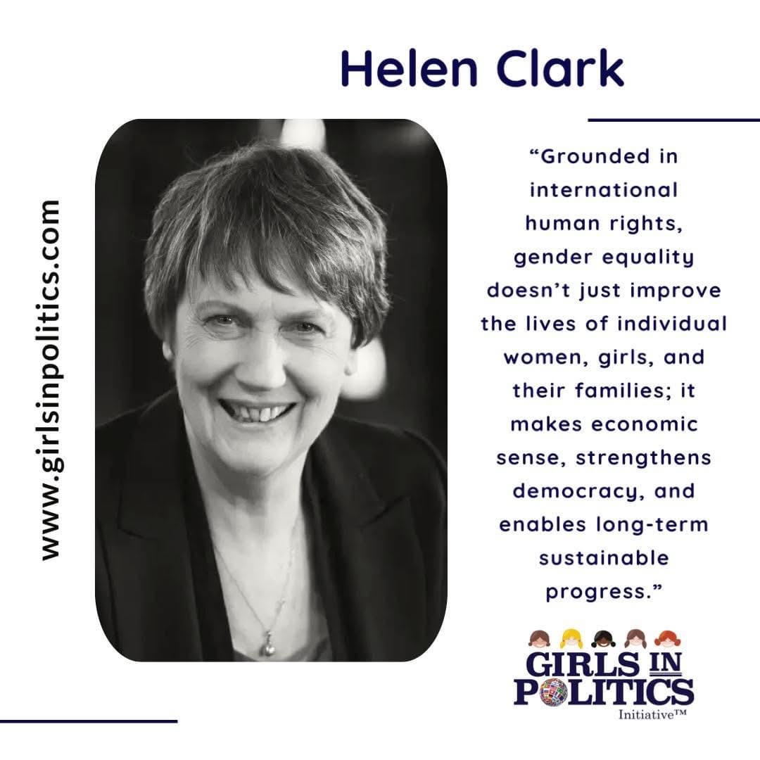 “Grounded in international human rights, gender equality doesn’t just improve the lives of individual women, girls, and their families; it makes economic sense, strengthens democracy, and enables long-term sustainable progress.” Helen Clark #genderequality