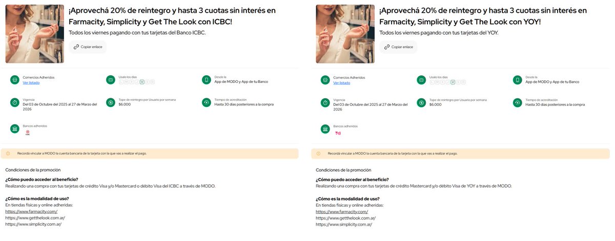 ahorrotwit's tweet photo. Todos los viernes en @Farmacity #Online #Simplicity y #GetTheLook tenes un 20% y hasta 3 cuotas sin interes con tus tarjetas de credito y debito @YOY_Arg y @ICBCArgentina con tope de devolucion de $6000 x compra💉💊 https://t.co/6O97CDPuvS