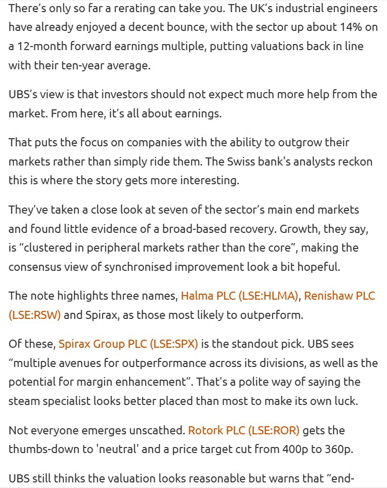 entrustTMF's tweet image. #SPX, #HLMA, #RSW  Spirax, Halma and Renishaw the pick of UK engineers, says leading bank

proactiveinvestors.co.uk/companies/news…