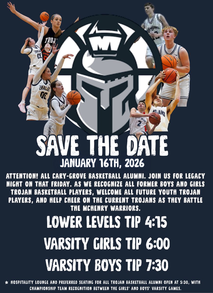 Calling all CG bball alumni! We are hosting an Alumni Recognition Night on Friday, January 16th! Please DM or email Coach McCloud with any questions!
