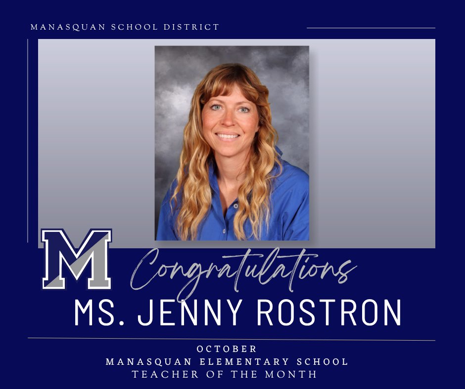 The Manasquan Board of Education would like to congratulate the Manasquan Elementary School October Student of the Month, Tucker Doughtery, and October Teacher of the Month, Ms. Jenny Rostron!