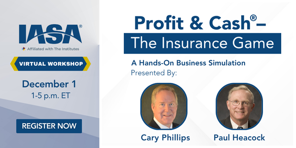 Ready to make finance click? 💡Join us for Profit &amp; Cash® – The Insurance Game, a hands-on virtual workshop designed for any department, any experience level.

🗓️ Monday, Dec. 1 | 1–5 p.m. ET
🎯 Earn 4 CPEs 
📉 10% off groups of 3+
🔗 bit.ly/47nJDF5 

#InsuranceTraining
