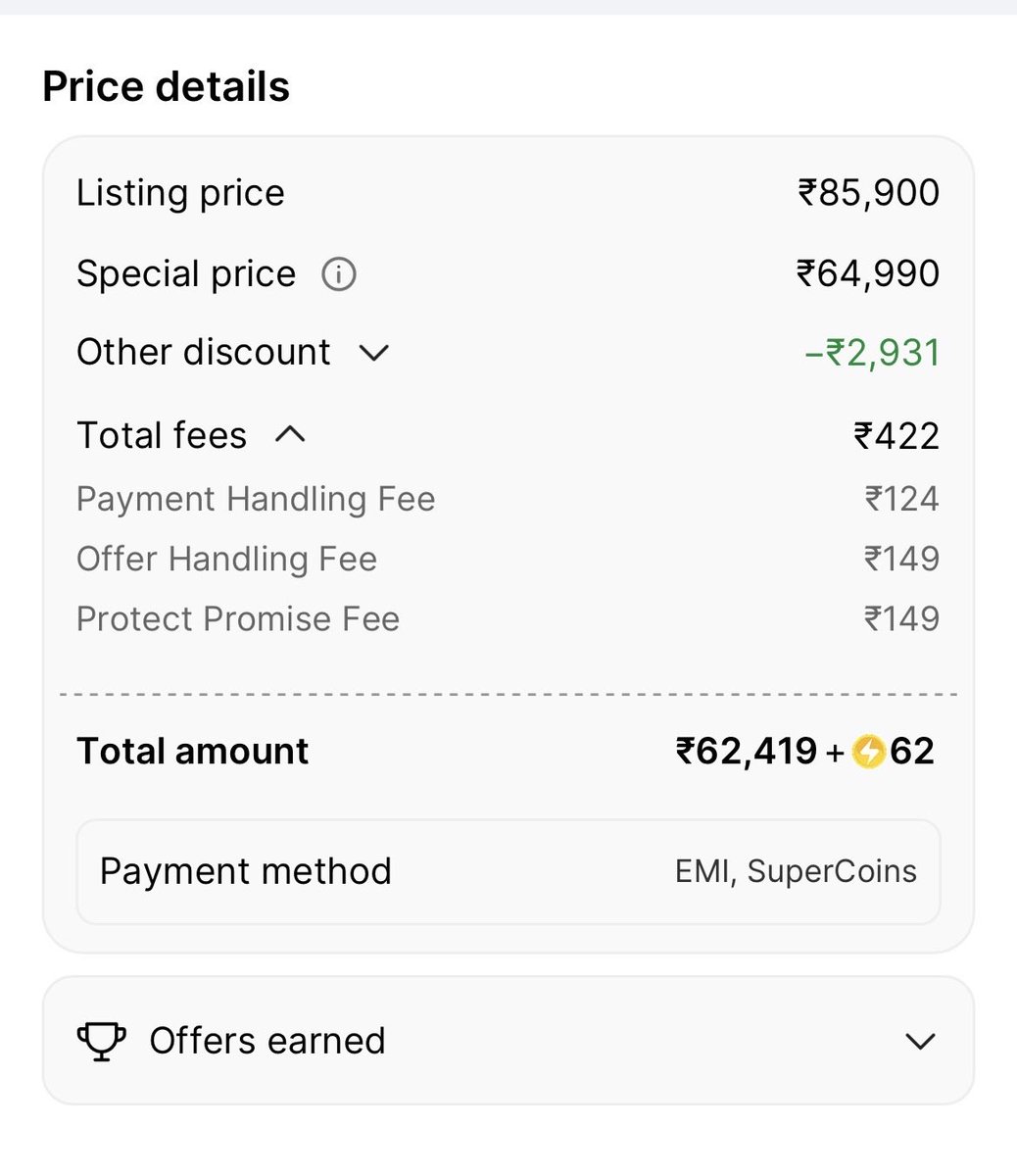 adityachauhanCS's tweet image. Hi @Flipkart why are you charging ₹422 extra just for handling fees? (Payment Handling Fee, Offer Handling Fee &amp;amp; Protect Promise Fee) — isn’t this too much for a single order?
@flipkartsupport