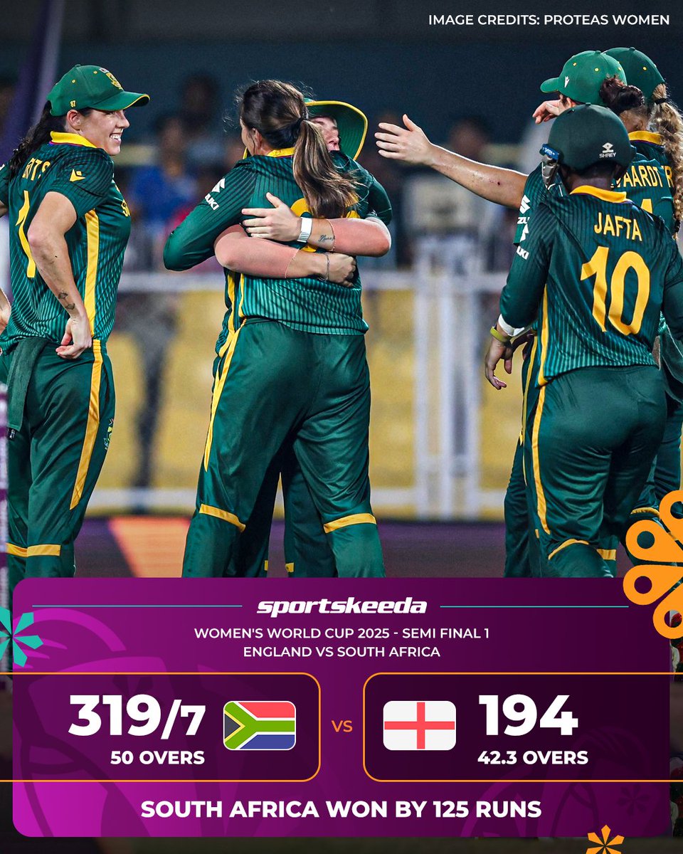 ViratKoisaAxom's tweet image. Laura Wolvaardt’s के शतक और Marizanne Kapp की पाँच विकेट झटकों वाली शानदार गेंदबाज़ी ने दक्षिण अफ्रीका को इंग्लैंड पर 125 रनों की जबरदस्त जीत दिलाई। 🇿🇦 #CWC5 #SAWvsENGW