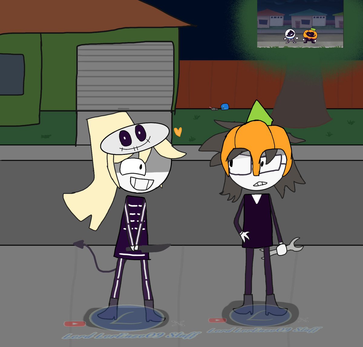 Lord_LorEnzo09's tweet image. Riley and Robby dressed as Skid and Pump! 💀🎃 (Ass quality draw but what matters is to put heart 🫠💙)
#FPE #fperiley #fperobby #skidxpump #spookymonth #srpelo