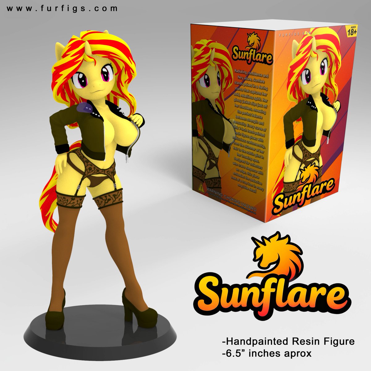 Bold and fiery, Sunflare stands with rebel energy. Her jacket slips off her shoulders, showing both power and charm. This 7-inch hand-painted figure shines in every detail—made for collectors who love style with an edge. 🔥 Exclusive on furfigs.com