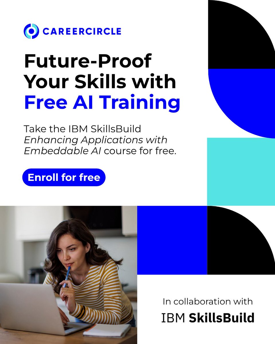 Attention programmers!

We've partnered with <a href="/IBM/">IBM</a>  #SkillsBuild to bring you "Enhancing Applications with Embeddable AI" for FREE. It's a tangible skill you can highlight in your next interview.

Learn more: bit.ly/4pORtQN