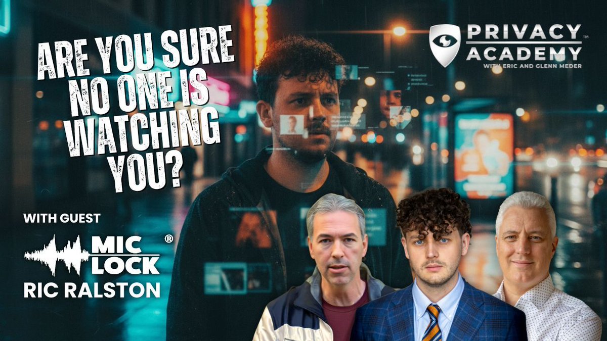PrivacyAcad's tweet photo. 🕵️♂️ Today’s the day!
Live at 7PM CT — learn how to stop hackers, scammers &amp; spies from invading your privacy.

Join @ericmeder, @glennmeder &amp; Ric Ralston from Mic Lock for real demos &amp; practical tools.

🔗 https://t.co/QaVZ6JoZVG https://t.co/WMizU6NfTW