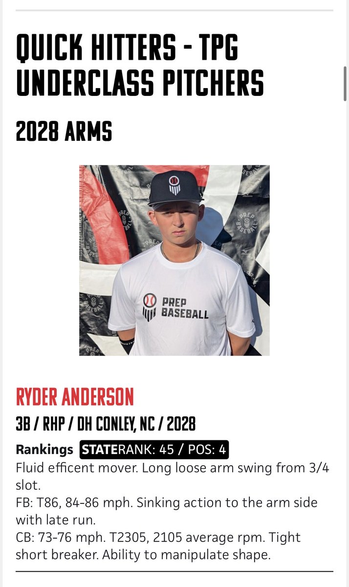 <a href="/PrepBaseballNC/">Prep Baseball North Carolina</a> thank you!