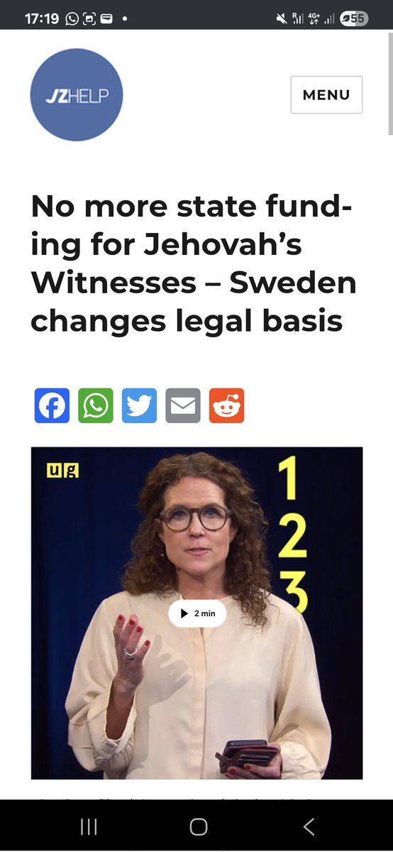 Primero fue Noruega, ahora Suecia🇸🇪 rechaza otorgar subvenciones estatales a los Testigos de Jehová share.google/ozIUX3ni7sJduH…