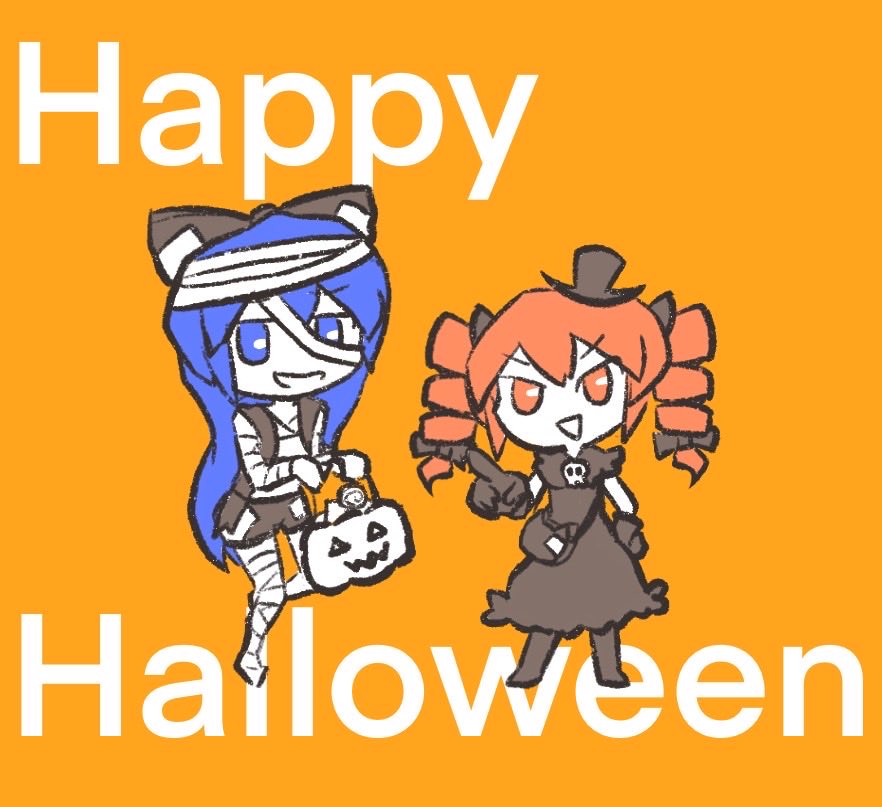 ハロウィン仮装依神姉妹らくがき。
仮装してお菓子たかりに来て欲しいね。