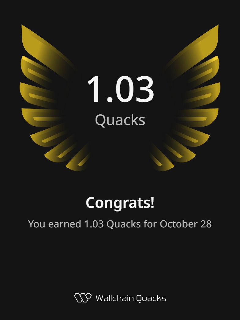 Garibanlıktan çıktık😆
Son 2 gündür aktif bir şekilde <a href="/kloutgg/">KLOUT</a> ve <a href="/wallchain/">Wallchain Quacks</a> için içerik üreterek kasıyorum. Emeklerin sonuç vermeye başlaması güzel oldu. Çalışmaya devam — Quack Quack! 🦆

Just earned 1.03 Quacks on <a href="/wallchain/">Wallchain Quacks</a> in one day 🦆
Turn insights into rewards and climb