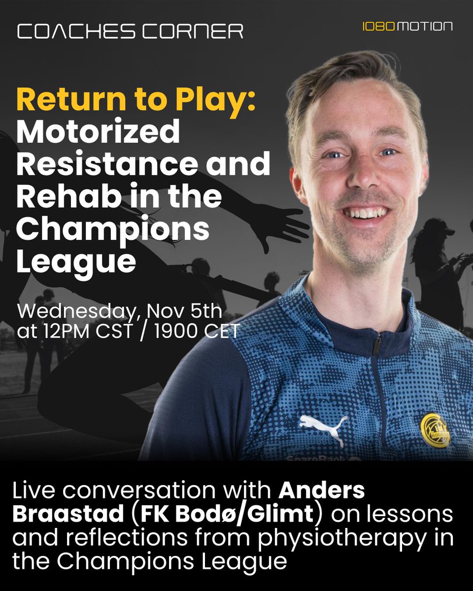 1080motion's tweet photo. 1 week away ⏰⏳

Join us and @AndersBraastad (Physiotherapist for @Glimt) for an elite conversation about athlete rehab and return-to-play in the Champions League

🔗👇 to sign up https://t.co/KUmDx595kg