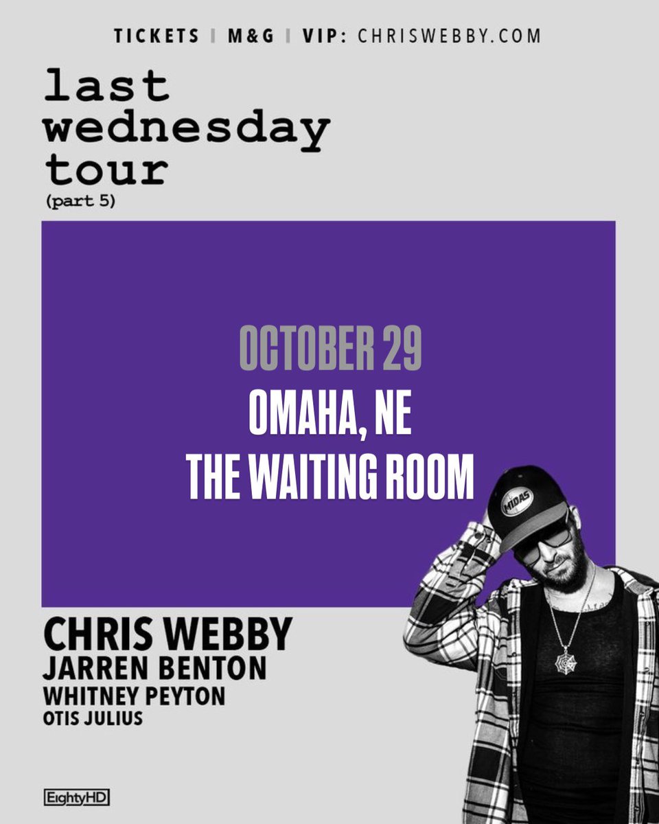 The wait is over.

🎤: <a href="/ChrisWebby/">Chris Webby</a> | <a href="/JarrenBenton/">Jarren Benton</a> | <a href="/WhitneyPeyton/">Whitney Peyton</a> | <a href="/otisjuliusmusic/">Otis Julius</a>
📅: TONIGHT
⏰: 7:30PM
📍: <a href="/Waiting_Room/">The Waiting Room</a> 
🎟️: chriswebby.com/tour

#LastWednesdayTour