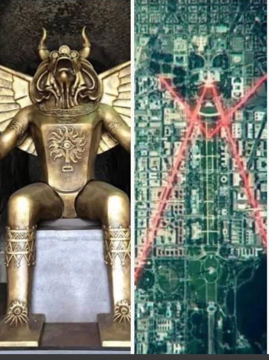 You can clearly see Moloch’s Face .. 

Washington DC isn't a city… it's a demonic geometric trap built by Freemasons and Jesuits to enslave your soul.