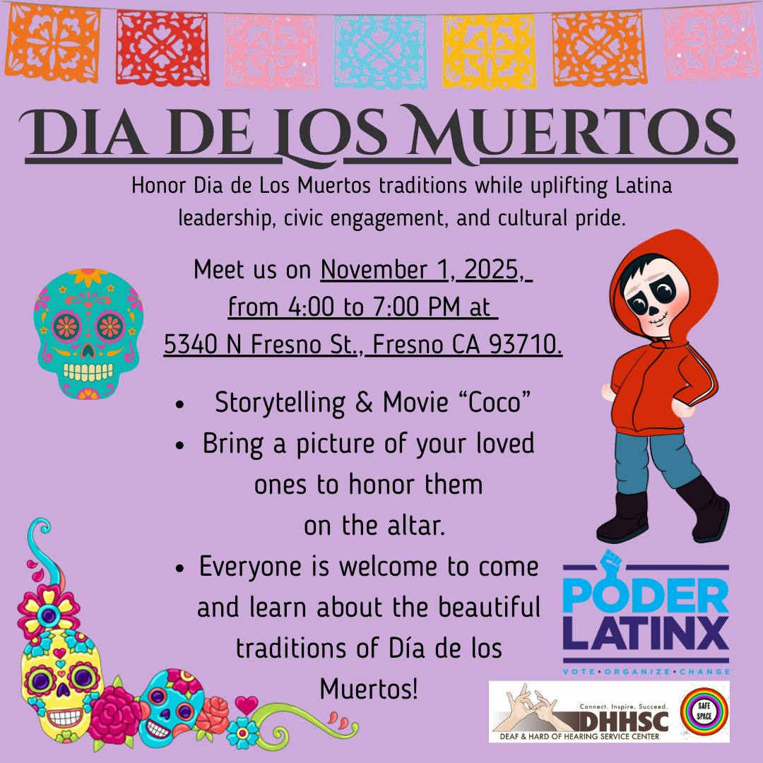 DHHSCtweets's tweet image. *TWO DAYS LEFT! - FRIENDLY REMINDER*
- IN PARTNERSHIP WITH PODER LATINX -
Flyer: dhhsc.org/wp-content/upl…
Spanish: dhhsc.org/wp-content/upl…
YouTube: youtube.com/DHHSCvideos
#DHHSC #PoderLatinx #DiadeLosMuertos #Tradition #Activities #CulturalPride