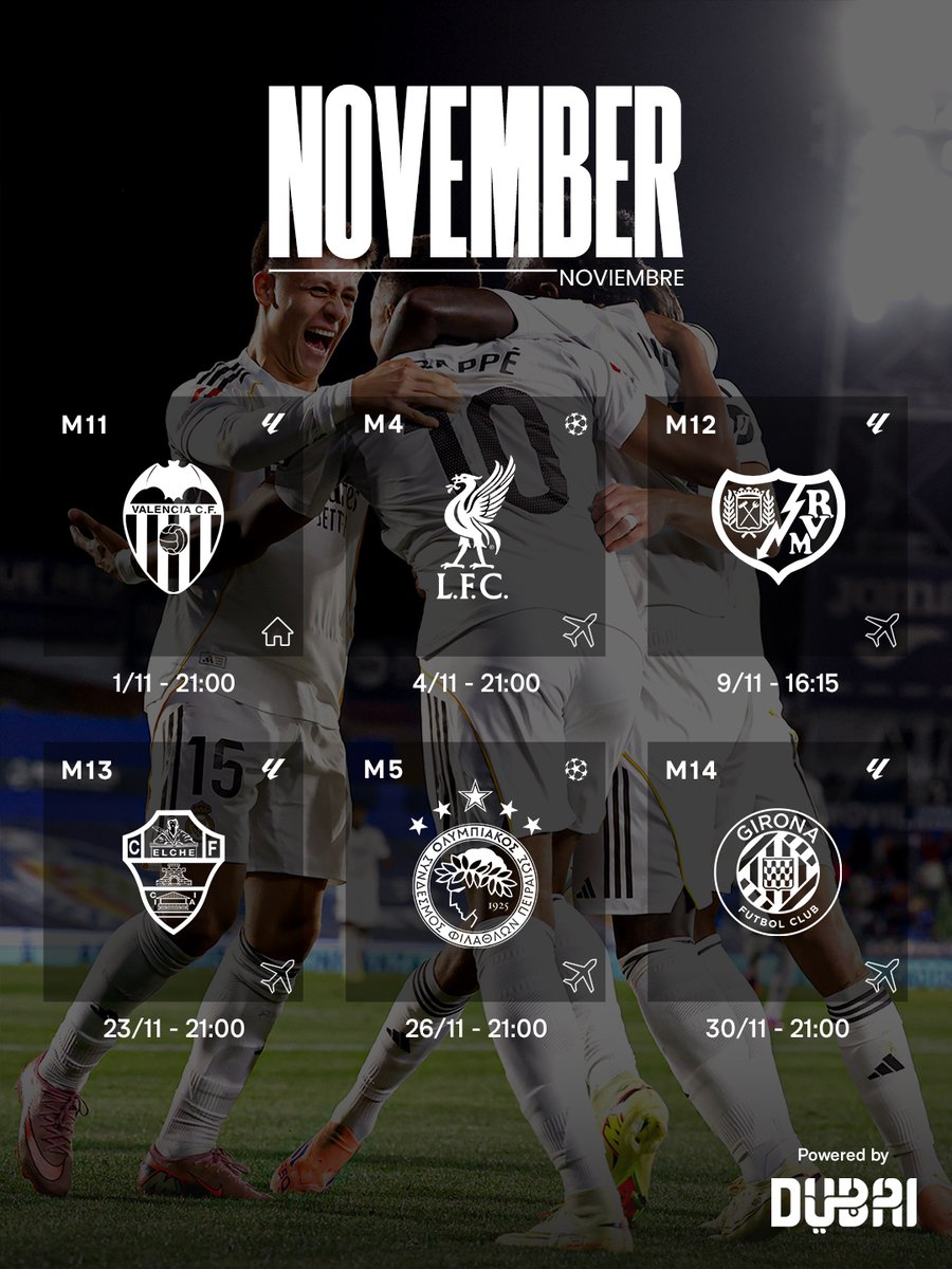 🗓 ¡Madridistas, aquí tenéis nuestro calendario de noviembre!
@VisitDubai
