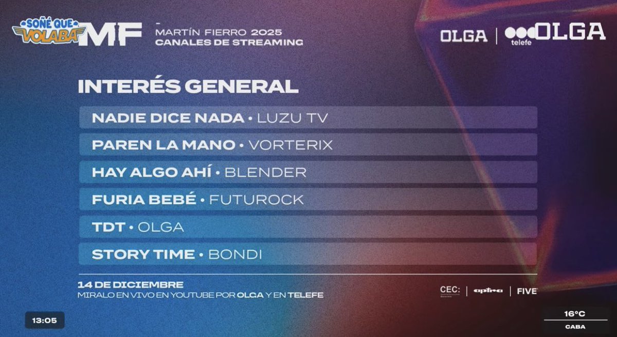 EndirectoStream's tweet photo. 🏆 𝙈𝘼𝙍𝙏𝙄𝙉 𝙁𝙄𝙀𝙍𝙍𝙊 𝘿𝙀 𝘾𝘼𝙉𝘼𝙇𝙀𝙎 𝘿𝙀 𝙎𝙏𝙍𝙀𝘼𝙈𝙄𝙉𝙂 🏆

👉🏻Abrimos hilo con algunas de las ternas anunciadas hoy en los distintos canales:

🥇MEJOR PROGRAMA DE INTERÉS GENERAL https://t.co/srYasBlmuY