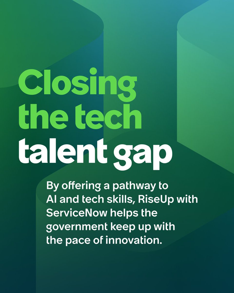 Tech isn’t just about platforms &amp; pixels - it’s about people💡
 
The <a href="/MoJGovUK/">Ministry of Justice</a> is fostering the next generation of talent with RiseUp with ServiceNow, hiring two graduates from the initiative which is opening doors to careers in tech and helping to alleviate the tech skills