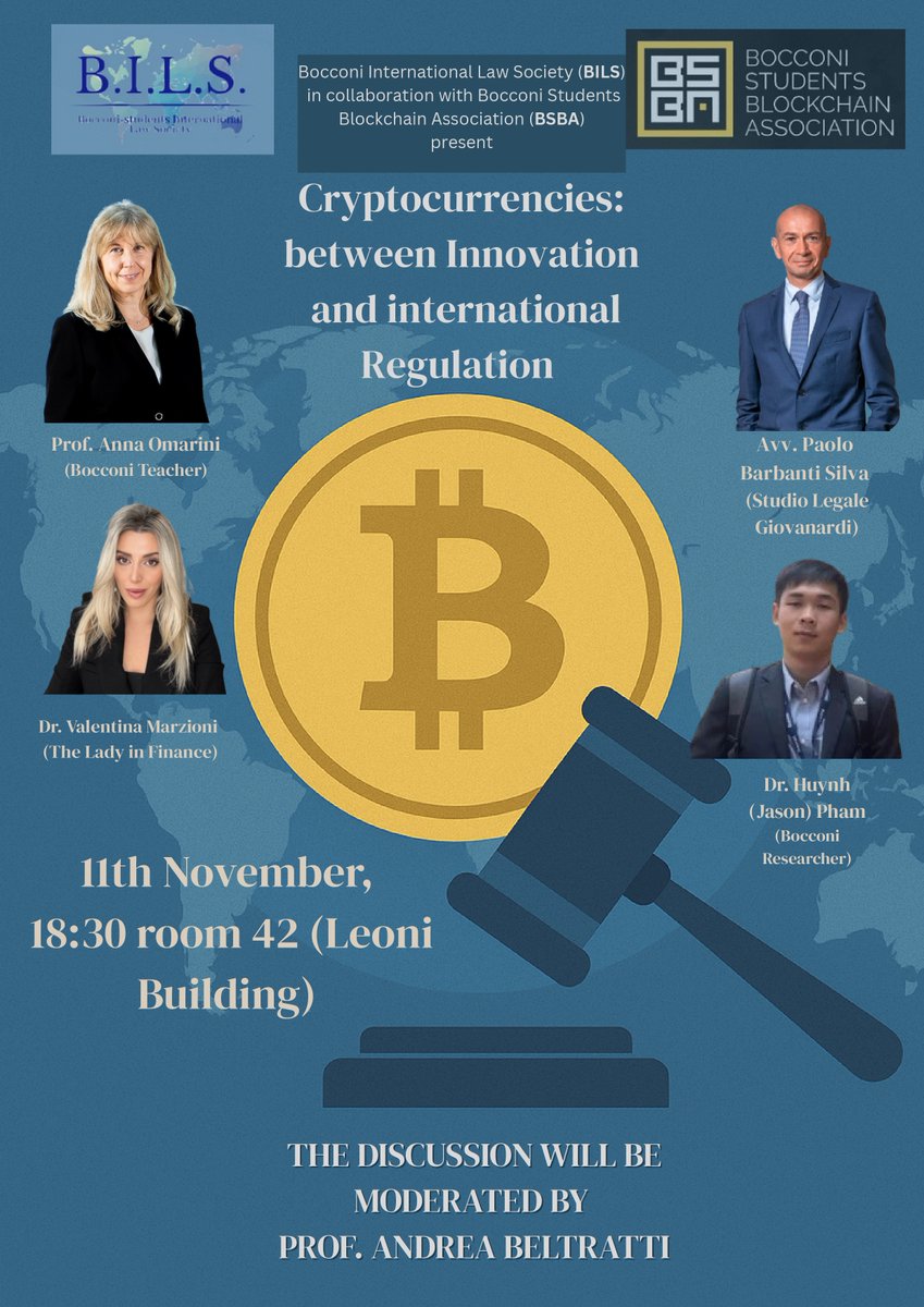 💡 Cryptocurrencies: Between Innovation and International Regulation

Register now: 
docs.google.com/forms/d/e/1FAI…
