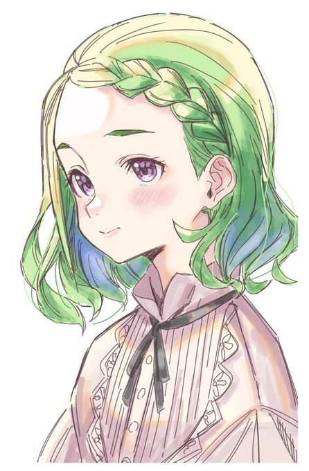 友人のお誕生日絵チャでオリキャラちゃん描いたよ