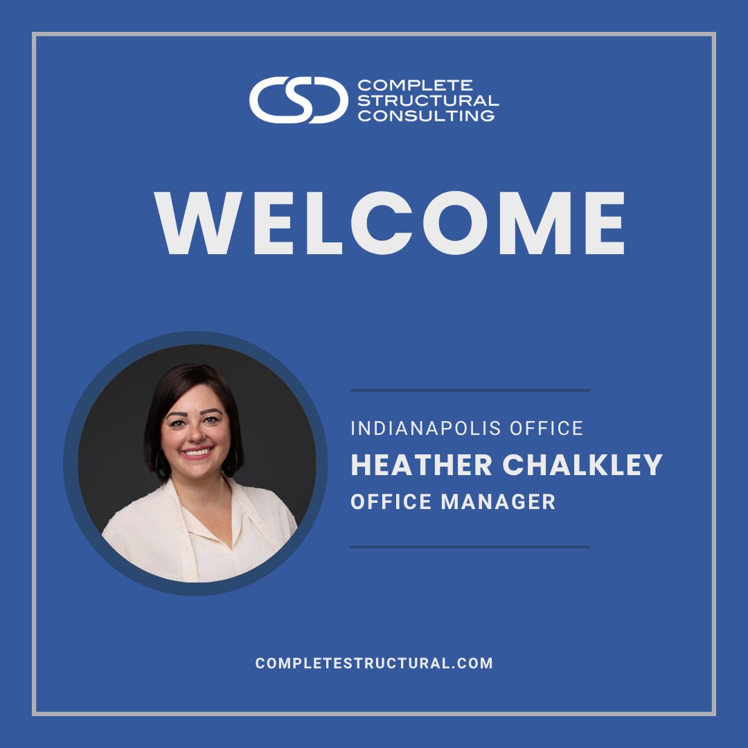 CompStructural's tweet image. Please join us in welcoming Heather Chalkley to the CSC team!
Heather is a graduate of Oakland City University where she earned her Master of Business Administration. She brings with her expertise in office administration, team leadership, and operational efficiency.
