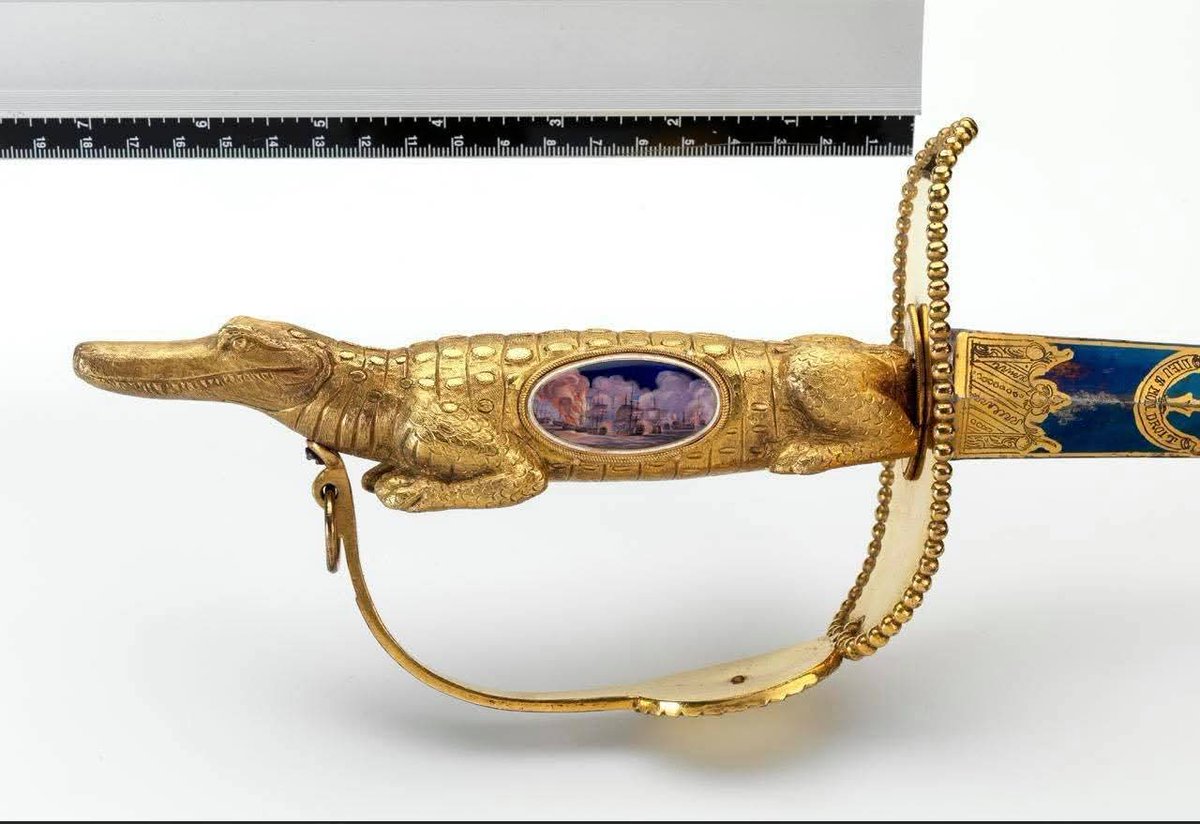 Magnificent sword with a crocodile grip, presented to Admiral Horatio Nelson after the Battle of the Nile in 1798. A true piece of naval history