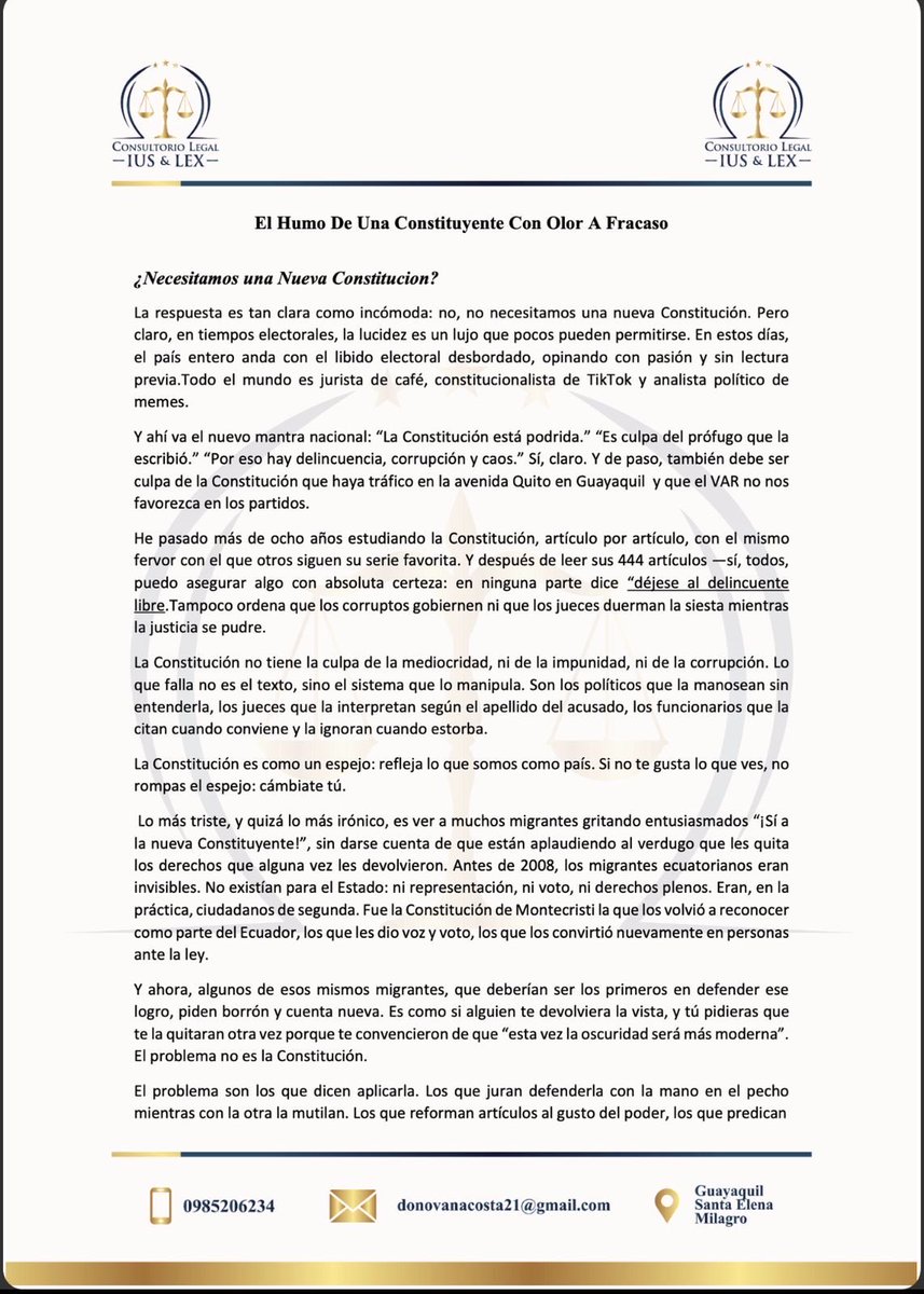 josuedonovan's tweet photo. @jolismazon Querido doctor , aquí una crítica a lo que estamos pasando! 
Creen que una constitución nueva es la solución! https://t.co/gNBFzTMfc4