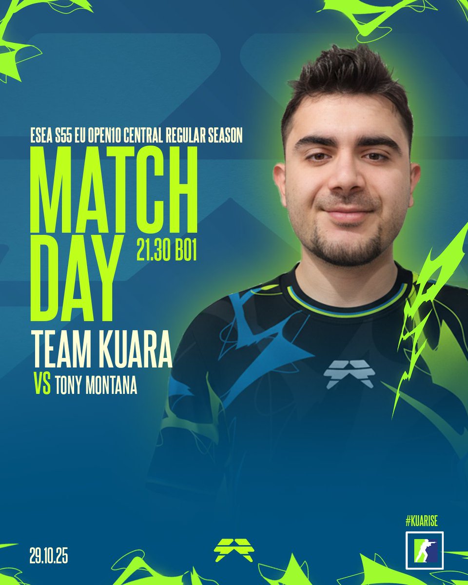 🔜 bayram günü win alamazsanız hepinizi ihraç edeceğiz 

CS2 Takımımız, ESEA SS55 Open10’daki sekizinci karşılaşmasına çıkıyor!

🆚 Tony Montana
🕘 21.30 TSİ
📺 Maç Yayını Bulunmamakta.