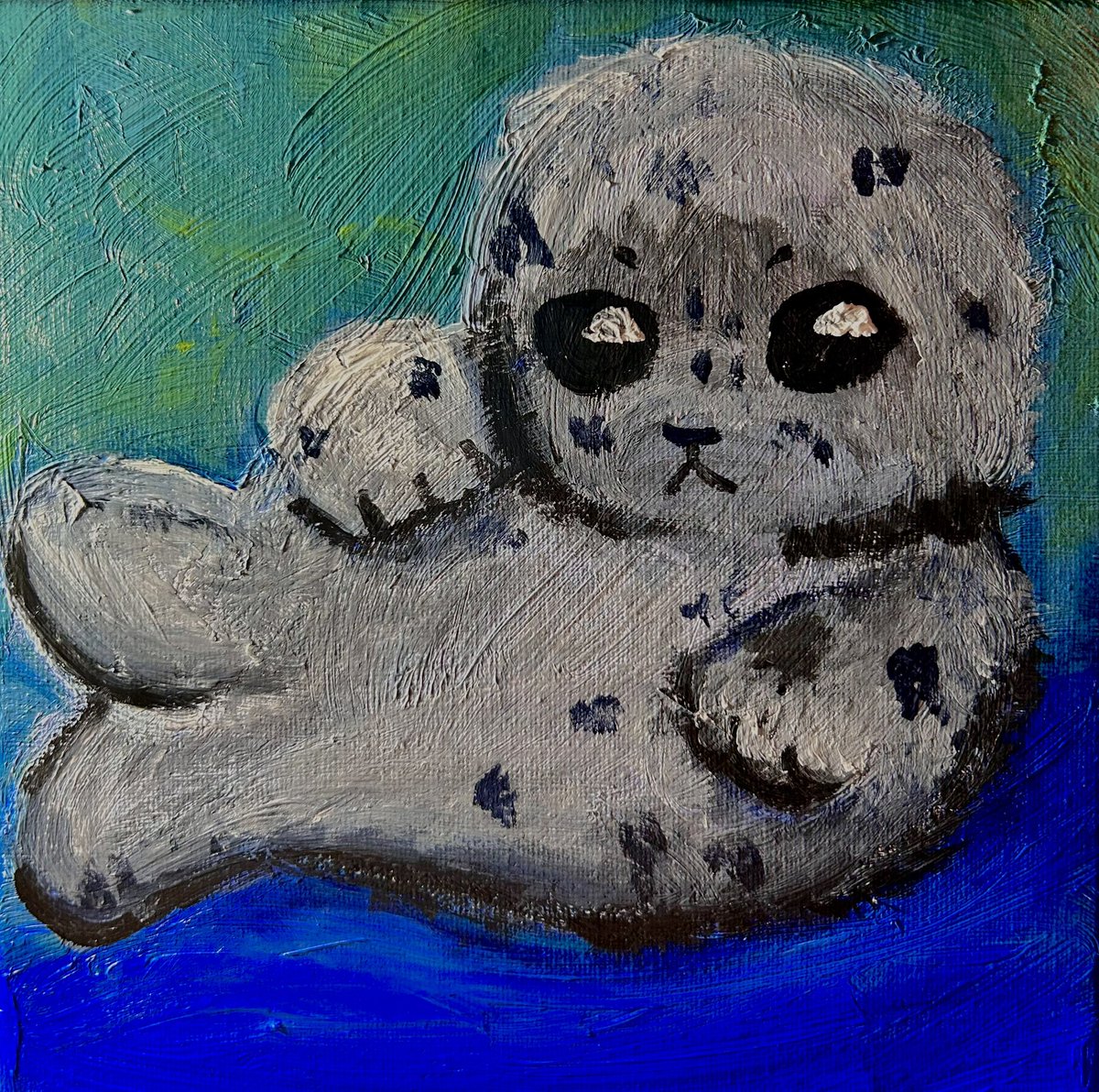 cosmic5803's tweet image. seal… my child #art #sealart #painting