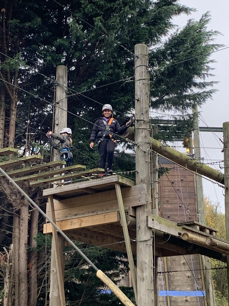 Group 1 activities today were all about heights! We enjoyed the super swing and completed the treetop trail. Super proud of this amazing group! 
#Year6residential2025
#Hilltop
#Challengebychoice