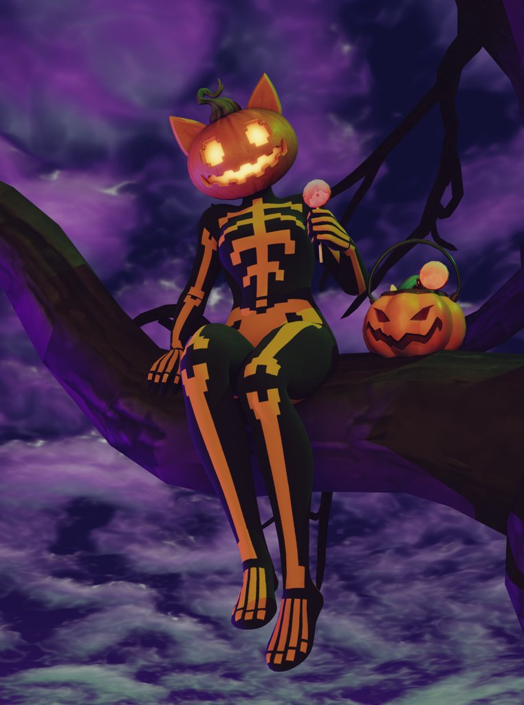 SUNSPOT_SNOW's tweet image. There is a pumpkin cat stuck on the tree 😳

#FortniteArt #FortniteFanArt #Spice