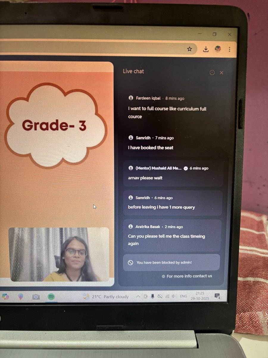 Anindu1126's tweet photo. @PhysicswallahAP Worst experience with #CuriousJr! Paid in full, got blocked by rude teacher on asking questions &amp; ignored by coordinator Mushaid Ali. Worried about child, Refund initiated. Not recommended! #CuriousJr #Refund #PoorService 
@jagograhakjago https://t.co/Xuz6hCcEdE