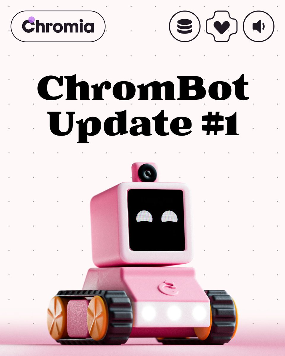 Chromia's tweet photo. It's Robotics Season 🍁
Check Out The ChromBot Update from @Eval_Engine
Recap & What’s Next 🤖

Here’s what’s been happening behind the scenes:
• Tested @rei_labs $REI's Core model
• Fixed the PCB power button (ready for our meet up in Chengdu 🇨🇳)
• Upgraded ChromBot’s voice (cuter than ever)
• Deployed a new Rell smart contract to store memory + telemetry on-chain via @Chromia
• @MessariCrypto listed ChromBot as a key Chromia update
• Built a new UX to visualize user-bot interactions and store data on-chain
We’re bringing robotics on-chain.
Coming up:
• MCP support so devs can host + trade via their own servers
• ChromBot V2 R&D underway
• More analytics + decentralized AI integrations ahead