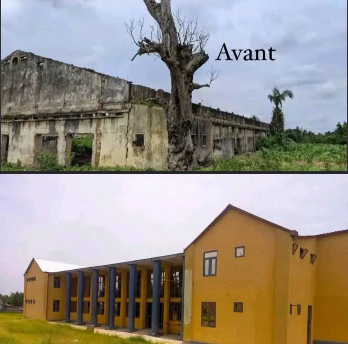 S’était en 2021(la première photo),À kananga ,les ruines du bâtiment ou fut promulguée la première constitution de la RDC en 1964 

Notre histoire mérite mieux qu’un décor de film post-apocalyptique