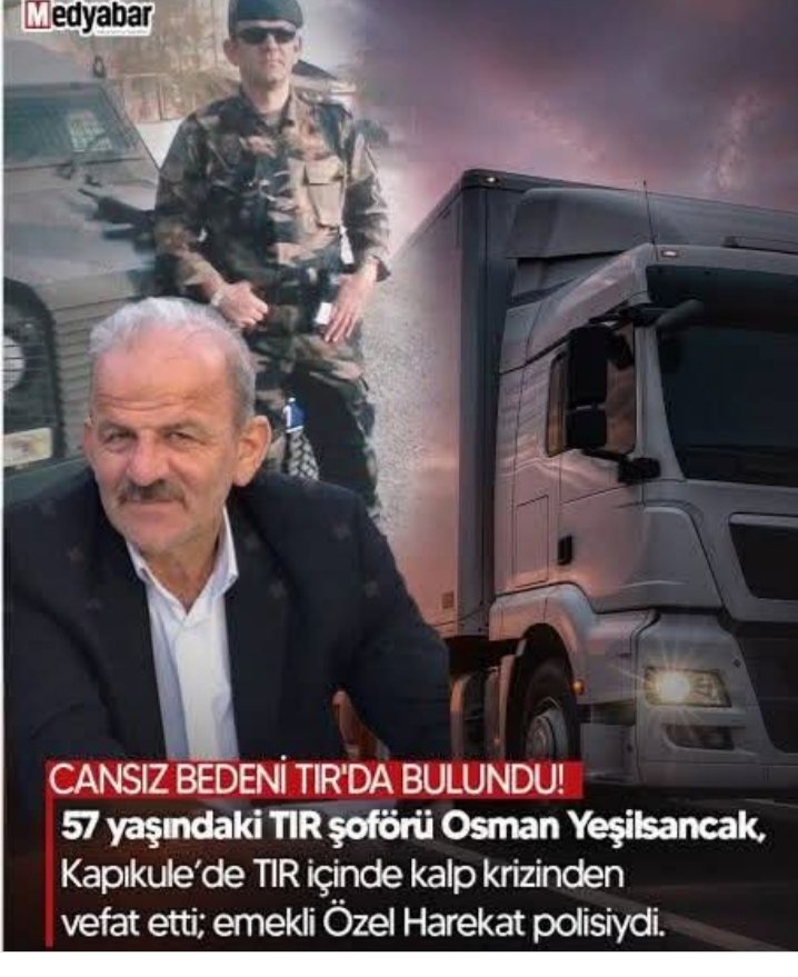 Yıllarca terörle mücadele et, emekli ol, geçinmek için şoförlük yap ve kalp krizinden öl, hangi vicdan kabul eder bunu,
Emekli #PoliseÇözüm
<a href="/AliYerlikaya/">Ali Yerlikaya</a> <a href="/tcbestepe/">T.C. Cumhurbaşkanlığı</a> <a href="/TC_icisleri/">T.C. İçişleri Bakanlığı</a> <a href="/csgbakanligi/">T.C. Çalışma ve Sosyal Güvenlik Bakanlığı</a>