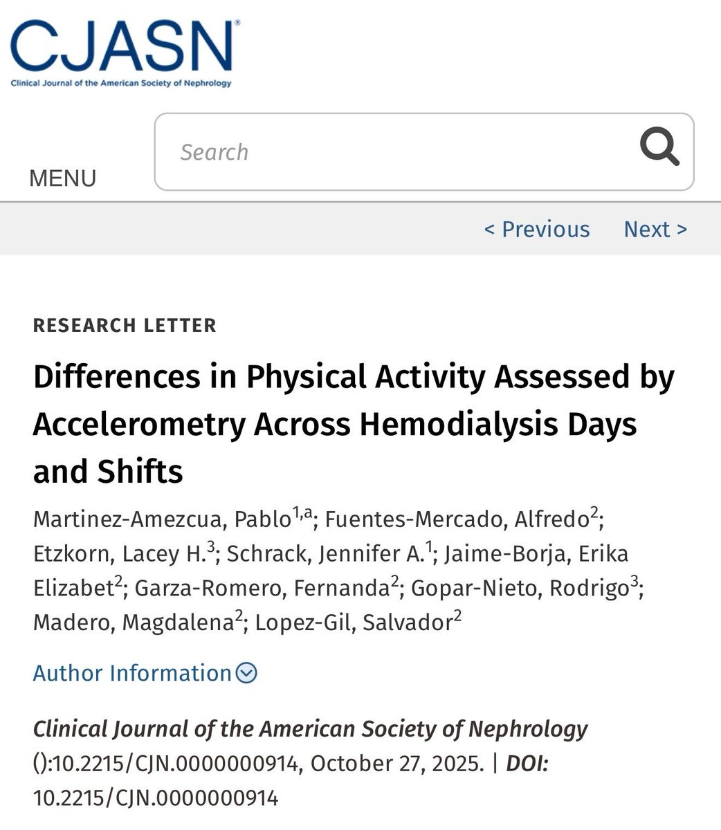 Happy to share our recent collaboration with <a href="/pablov489/">Pablo Martinez Amezcua</a>  at <a href="/JohnsHopkinsEPI/">Johns Hopkins Epidemiology</a>  and the HD research team <a href="/NefrologiaINC/">Nefrología INC</a>, <a href="/AlfredoFuenMD/">Alfredo Fuentes</a> <a href="/MagdalenaMadero/">Magdalena Madero</a>. Im going to share some insights of the study in the following:
👇🧵
