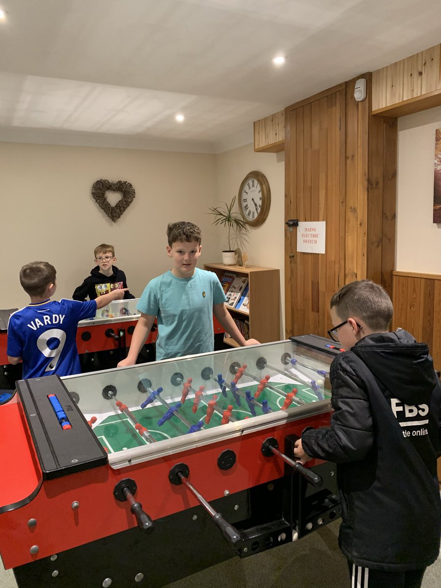 latimerprimary's tweet photo. After being in the air most of the day, year 6 are having some down time in the games room before a hearty meal.
#Year6residential2025
#Hilltop
#kickingback https://t.co/ebmvbBRAOH