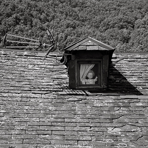 CWC_Company's tweet image. Window Cleaner Will: "There's nothing creepy about a doll in an attic window. Nothing. No sir. Nope."
Window Cleaner Wyatt: "So are you going to clean it?"
Will: "Y'think I'm crazy? I'll take my chances with the old witchy woman. She may hex us, but she won't eat our souls."