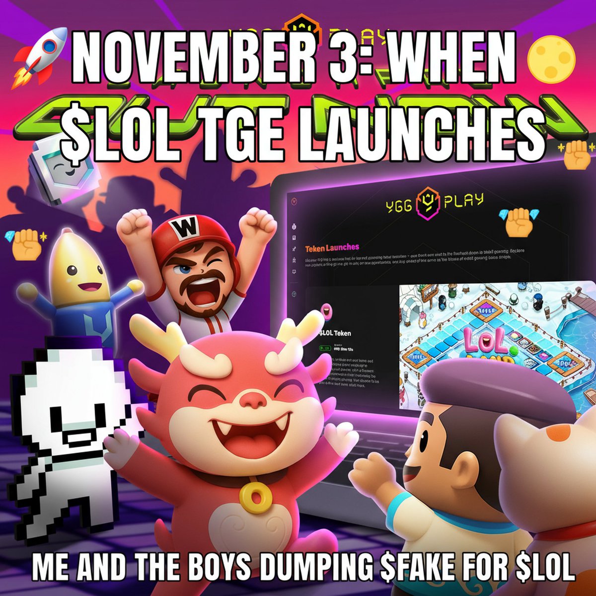 Tan9Best's tweet photo. We're jumping into the $LOL pool with 800 FAKE points from lolland, yggquest, and Socialsrisingโand bam, 3x on the leaderboard! It's not a bug, it's a feature: FAKE it until you're LOL @YGGPlay
Are you a genius or a troll? #YGG #LOLtoken $FAKE @socialsrising https://t.co/U5IkGq81W1