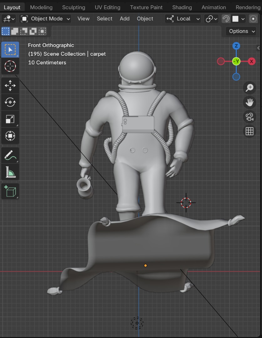 Zero gravity? Nah, just me and my magic carpet ride 🪄🌌 #wip #blender #3dart