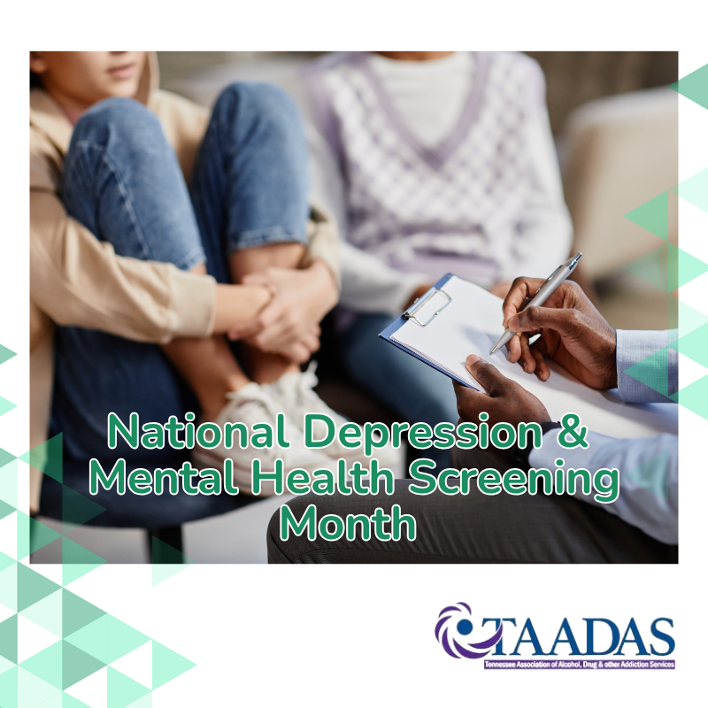 TAADAS_MEDIA's tweet image. October is National Depression &amp;amp; Mental Health Screening Month! 💚 Take a moment for a quick, free check-in. Use this tool from Mental Health America: screening.mhanational.org/screening-tool… #MentalHealthAwareness #DepressionScreeningMonth #EndTheStigma