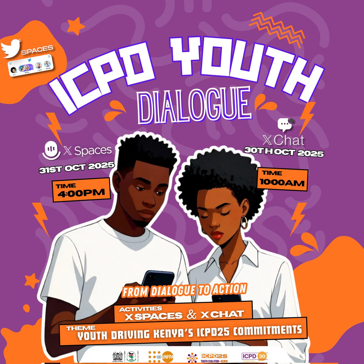 Youth are turning dialogue into action. Join the X Spaces and Tweet Chat on “#FromDialoguetoAction: Youth Driving Kenya’s #ICPD25 Commitments” as young leaders explore how national pledges translate into real community impact. #ICPDYouthDialogueKE #ICPDYouthKE