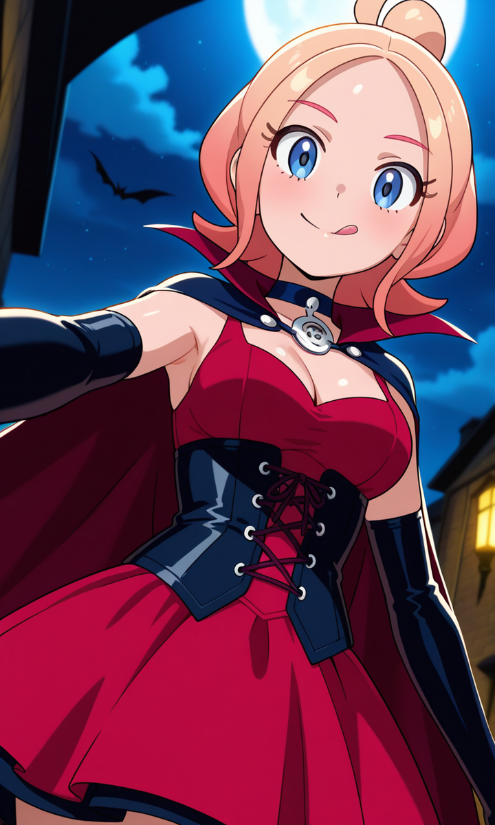YolandatheVamp's tweet photo. (Trainer Tauine 'Vampire') by Qyn
https://t.co/7CtquKgj4I
#cape #cloak #AIart #blueeyes #vampire #blonde #mediumbreasts #skirt #nails #fangs #tongue #detachedsleeves #corset #collar #choaker #pokemon #pokemonZA #pokemontrainer #Taunie #shorthair https://t.co/TV6JeQ6Zht