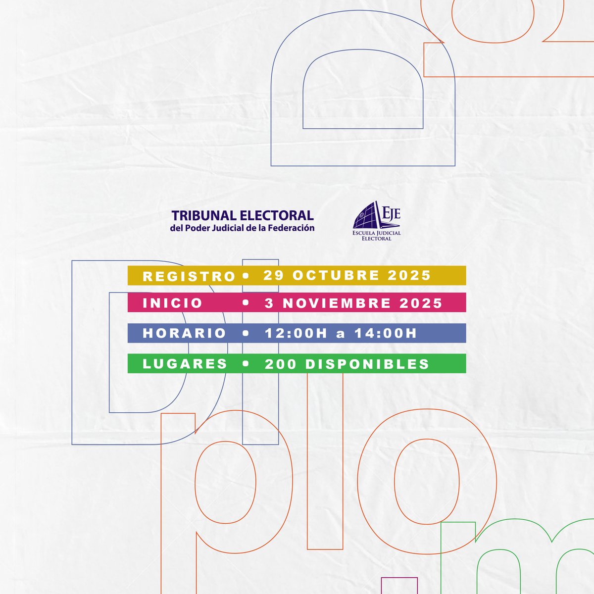 ¿Sabes argumentar más allá de tu intuición? 

Domina el arte de razonar jurídicamente con el Diplomado en Argumentación Jurídica. En línea, gratuito y con cupo limitado (200). 

Registro: 29 oct | 11:00-18:00 h ow.ly/3kS750XhNj4 
Convocatoria: ow.ly/pSRH50XhNj3